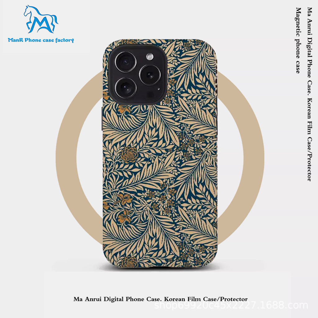 跨境爆款树叶花朵适用苹果17Promax手机壳iPhone16磁吸15菲林壳14