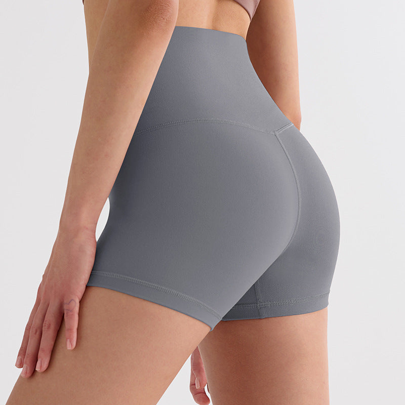 INFLACHI三分lulu瑜伽裤女磨毛高腰健身裤骑行短裤速干运动紧身裤