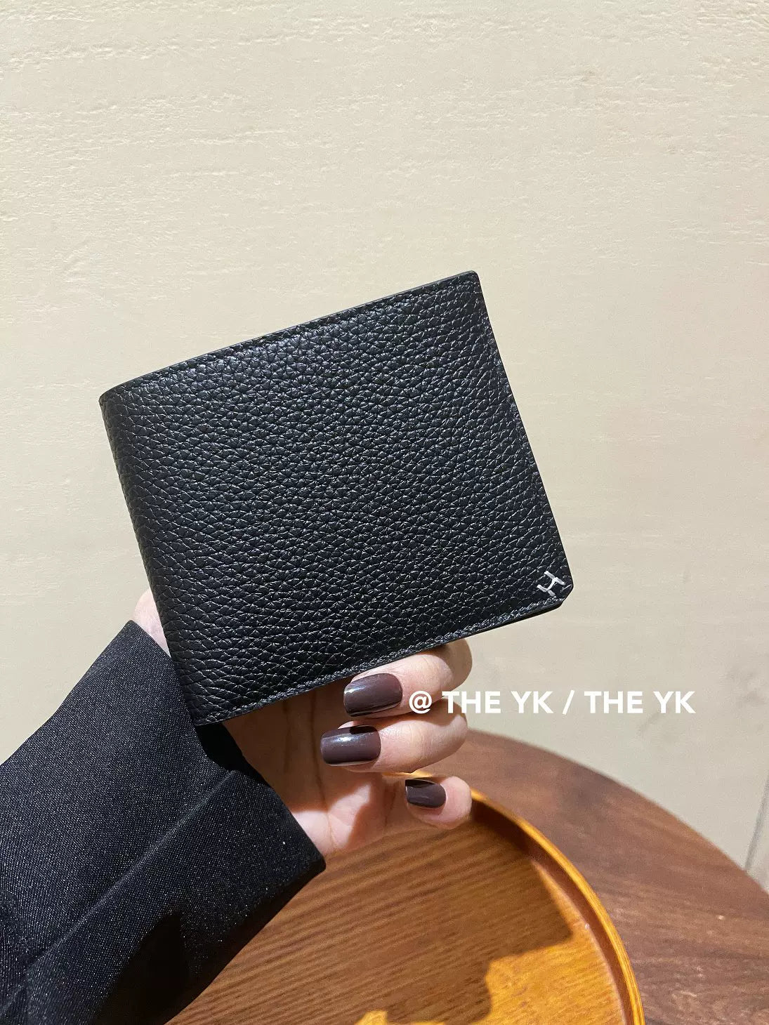 真皮刺绣H短款钱包男手掌纹翻盖证件包小巧卡包零钱包两折硬币包