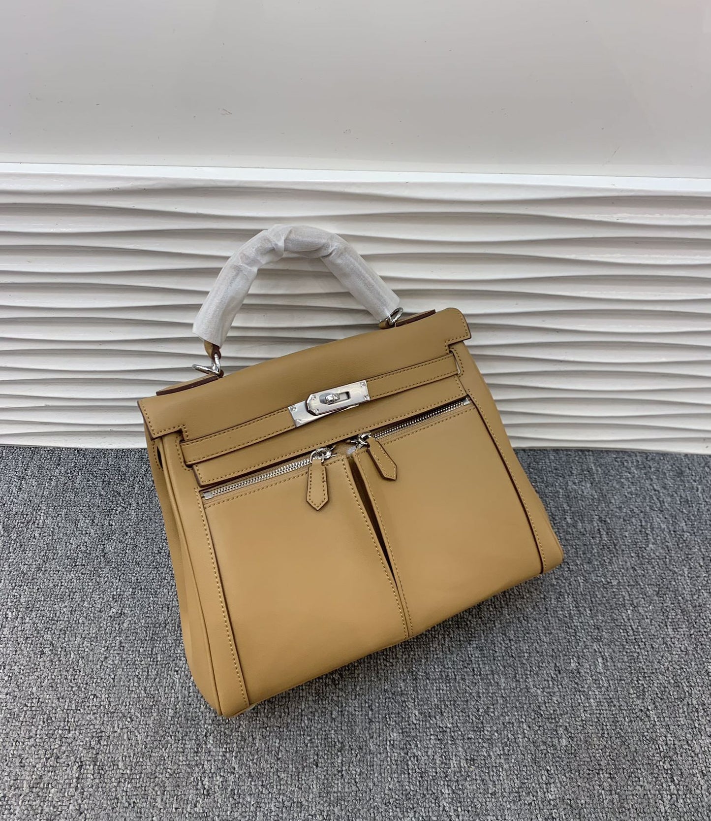 Swift皮 双口袋凯莉 lakis女高级感大容量手提包百搭通勤单肩斜挎