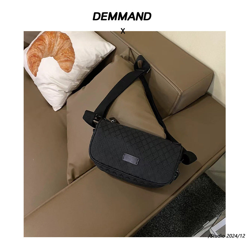 小众中古包饺子包女高级感时尚休闲宽肩带斜挎包帆布包腰包胸包女