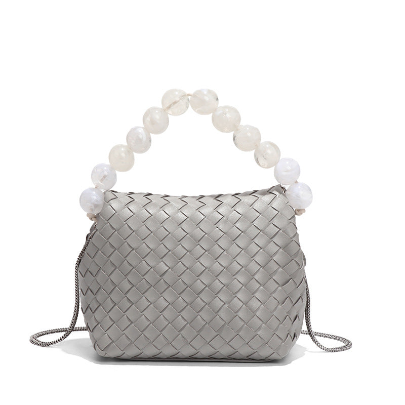 小众设计包包女小清新马卡龙色文艺淑女珍珠提把饭盒包单肩斜挎包