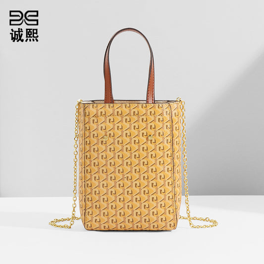 时尚简约轻奢女士手提单肩斜挎包质感潮休闲狗牙女款大容量托特包