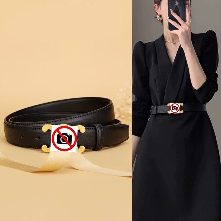 高质感双面真皮女士皮带时尚百搭网红同款裤腰带收腰牛仔裤凯旋门