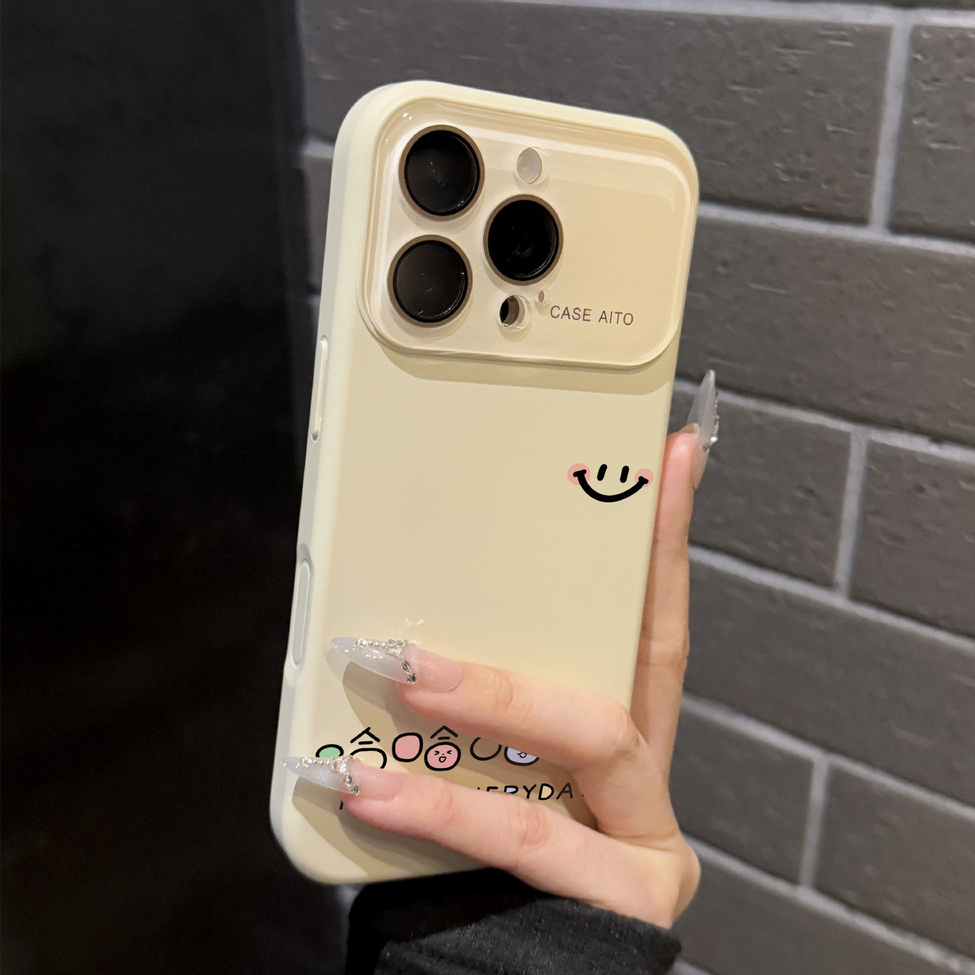 个性笑脸跨境爆款液态大视窗适用苹果17Promax手机壳iPhone16硅胶