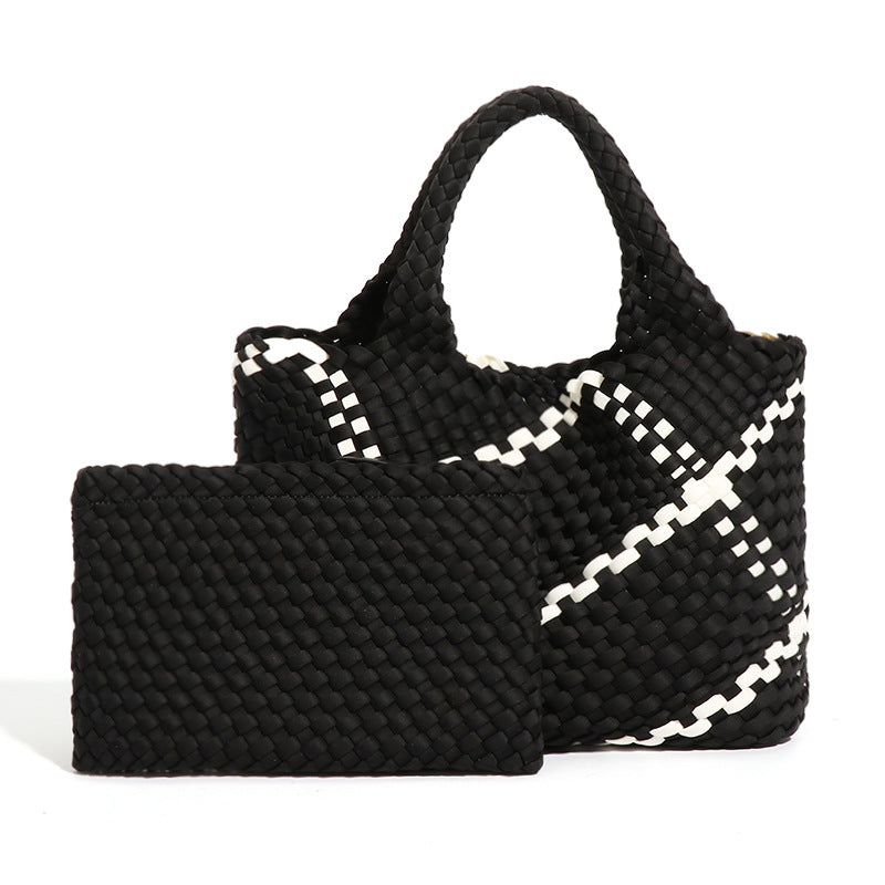 休闲大容量手工编织包复古网红同款手提托特包质感流行子母腋下包