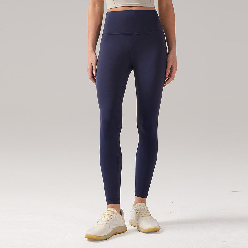 磨毛lulu瑜伽裤女裸感高腰提臀健身裤吸湿透气24"弹力运动紧身裤