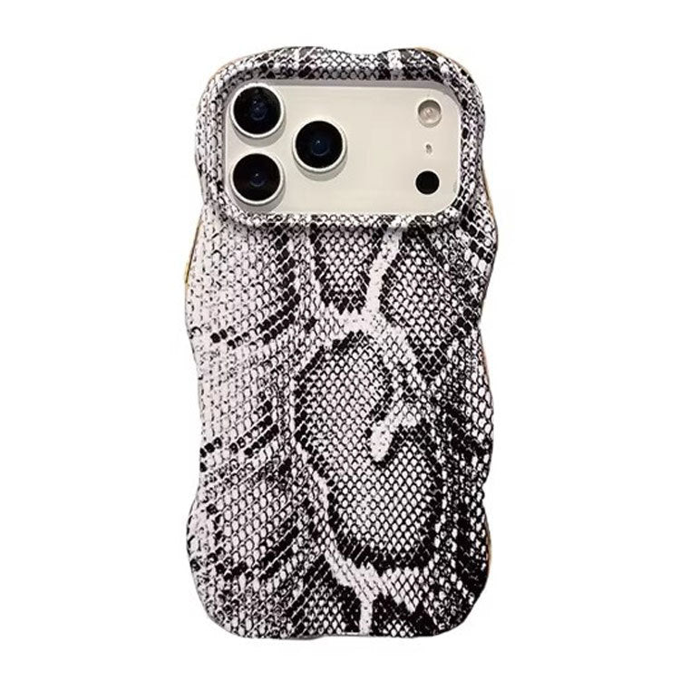 高级感蟒蛇纹适用苹果17promax手机壳iPhone16波浪菲林二合一1514