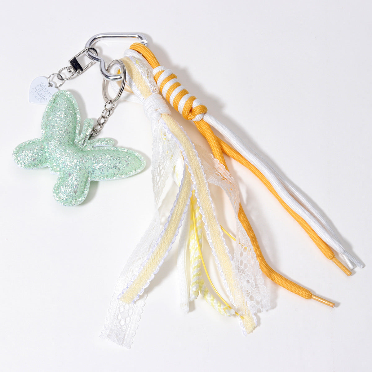 量大价优现货爱心钥匙蕾丝蝴蝶结吊孔兔子铃铛编织绳包挂钥匙扣