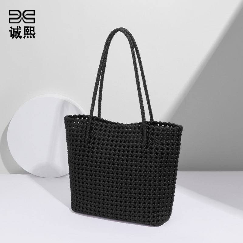 厂家新款镂空手提子母包风车结菜篮编织包原宿风文艺女单肩腋下包