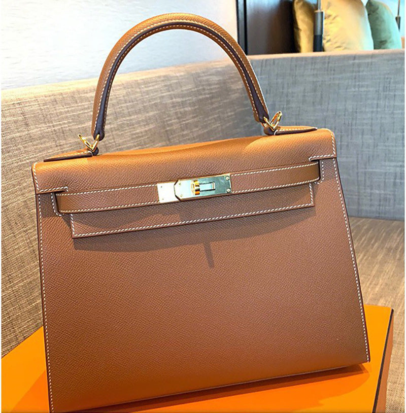 手掌纹牛皮二代凯丽包真皮女包百搭高级感mini手提包单肩斜挎小包