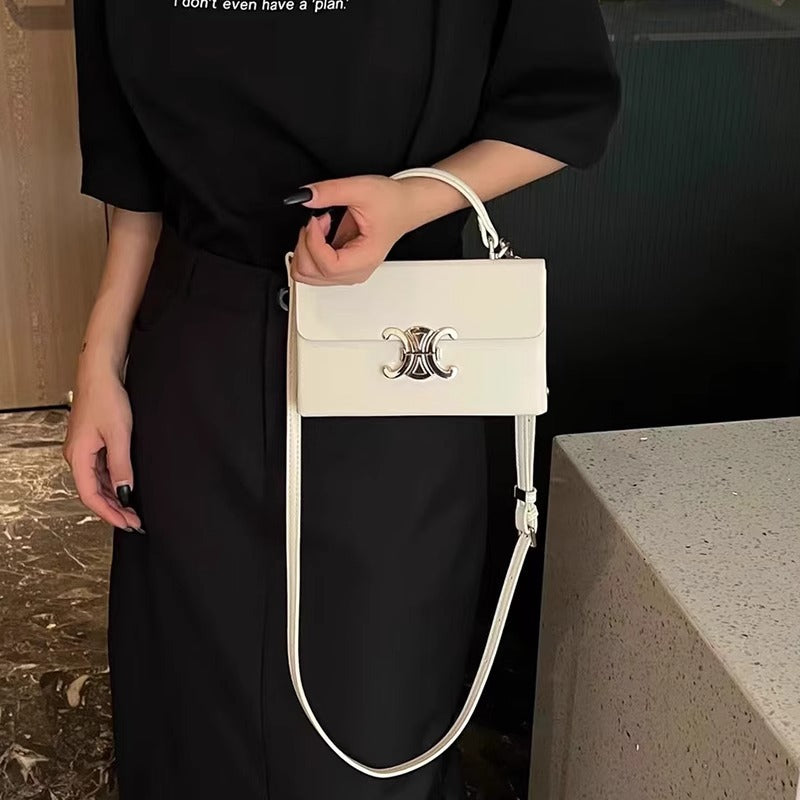 凯旋门方盒子包手提包包女包真皮24新款简约通勤单肩斜挎包小方包