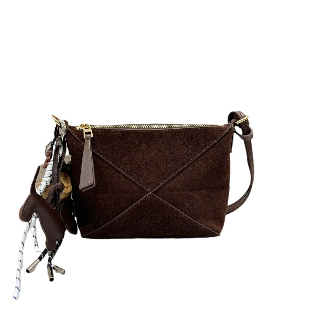 2024秋冬新款迷你几何腋下包挂件拉链单肩斜挎小包女轻便百搭潮流