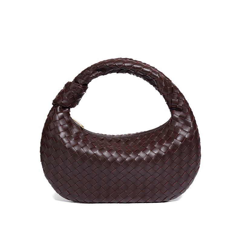 定制高级感腋下包编织手拎女包单肩包时尚大容量饺子包腋下月牙包