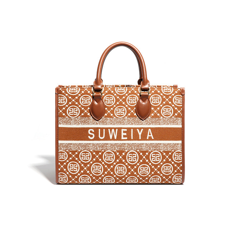 2025秋冬新款女士手提包商务通勤大容量托特包质感流行复古单肩包