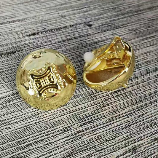 赛家新款凯旋门半球耳夹铜电镀18K金复古中古vintage风耳环无耳洞