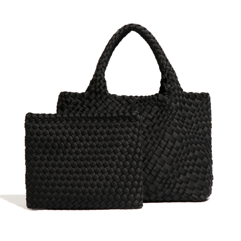 休闲大容量手工编织包复古网红同款手提托特包质感流行子母腋下包