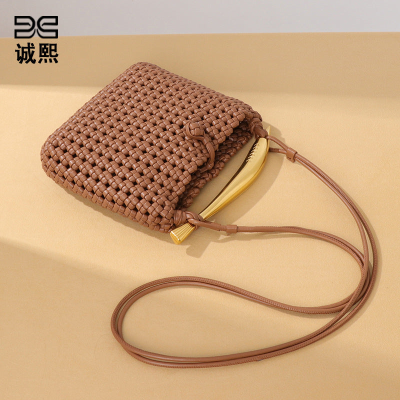 小众风车结沙丁鱼手拎女包时尚百搭手工编织包个性潮流单肩斜挎包