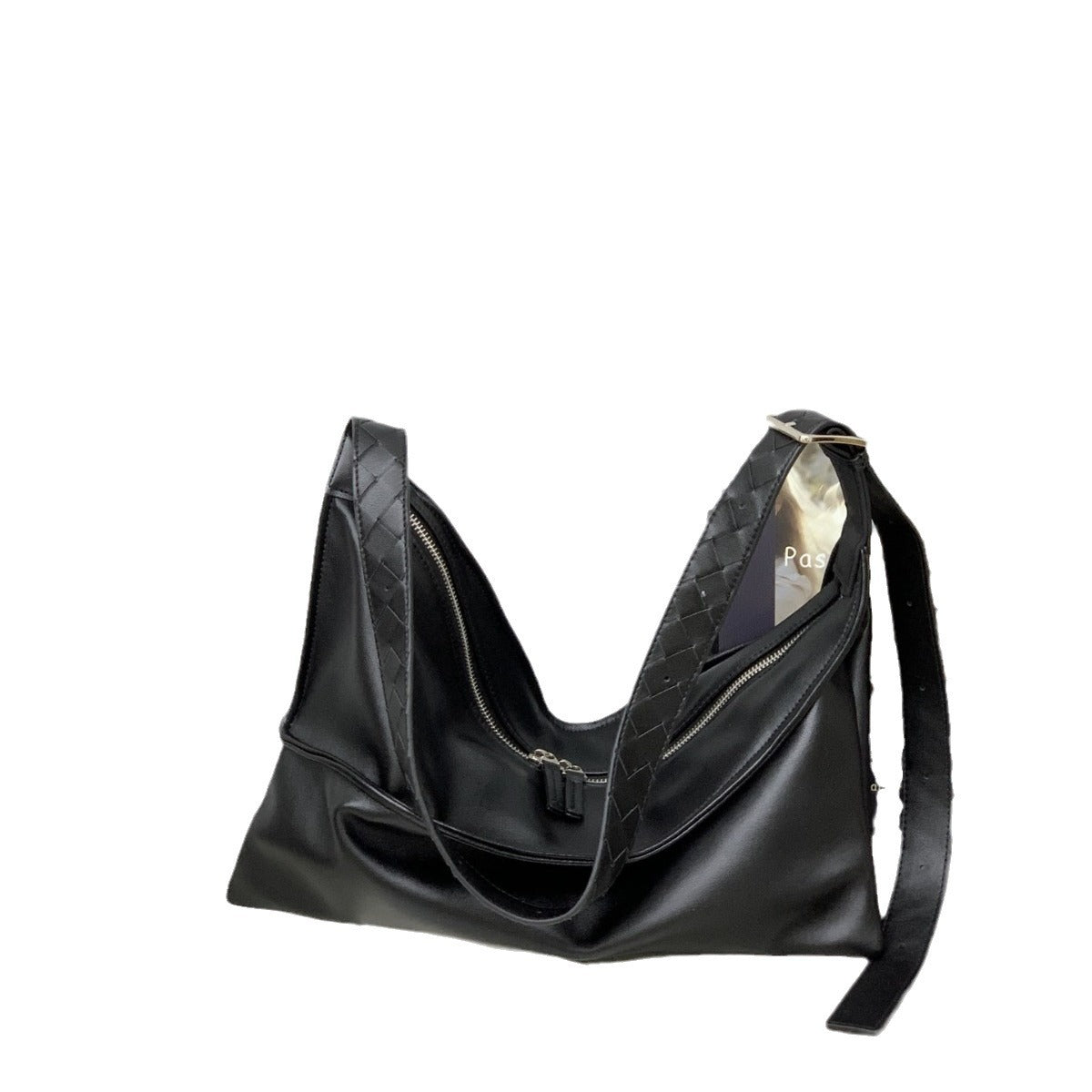 2024新款油蜡皮方盒包宽肩带单肩斜挎休闲包包大号扭结包百搭气质