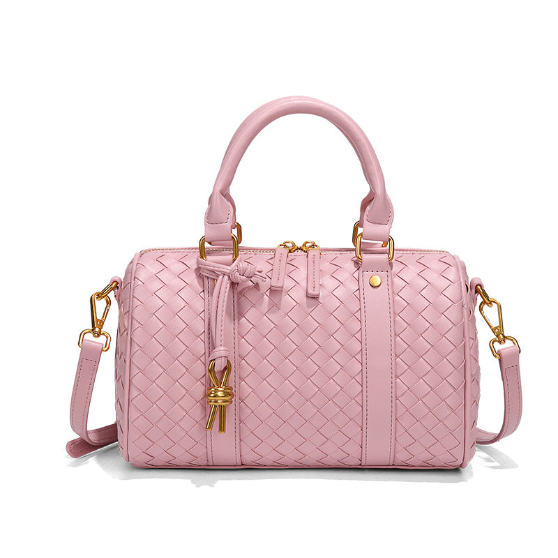 个性高级感复古手提包实用百搭单肩斜挎手工编织女包波士顿枕头包