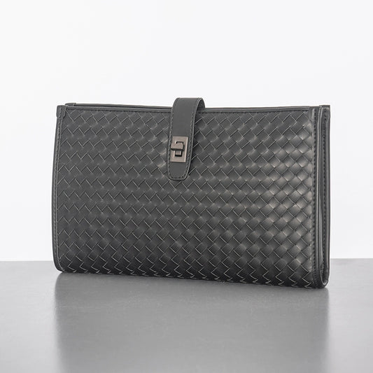 X&BV新款编织手包男真皮2021新款休闲商务大容量手抓包男士手拿包