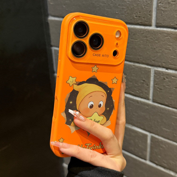 睡帽星星人跨境液态大视窗适用苹果17Promax手机壳iPhone16软硅胶
