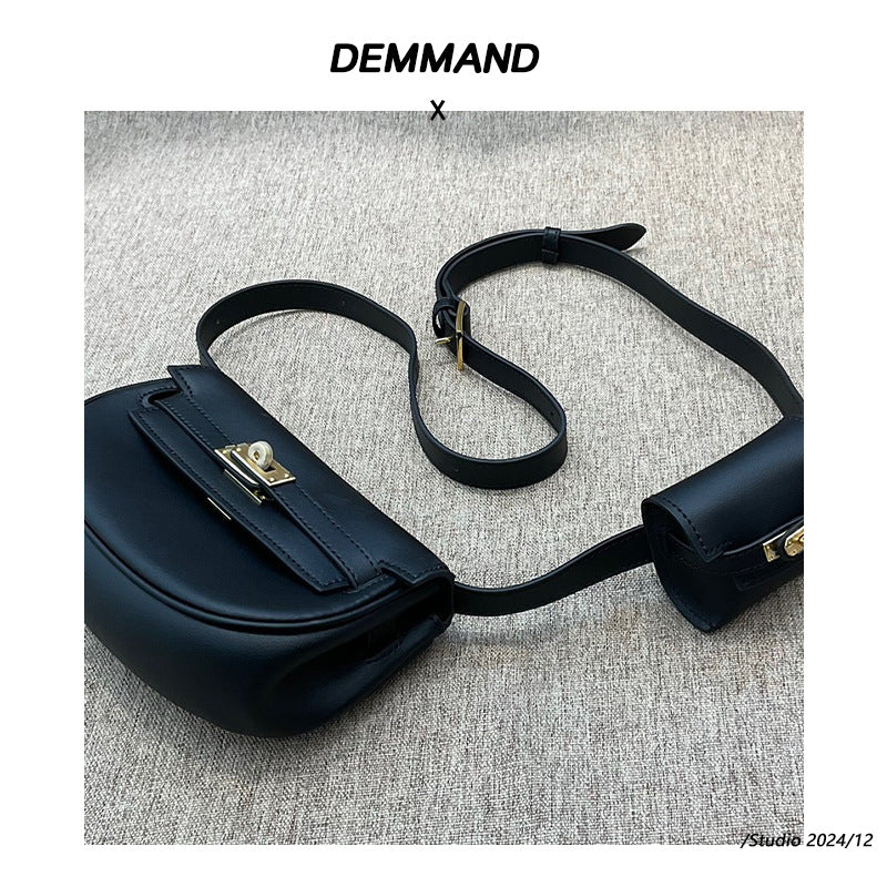 2024新款网红同款凯莉汤圆包饺子包迷你单肩斜挎真皮女腰包马鞍包