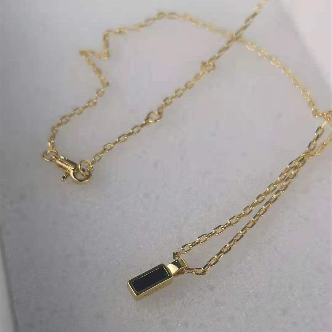 赛家2021新款方块锁骨链冷淡风高级感设计百搭吊坠简约叠戴项链女