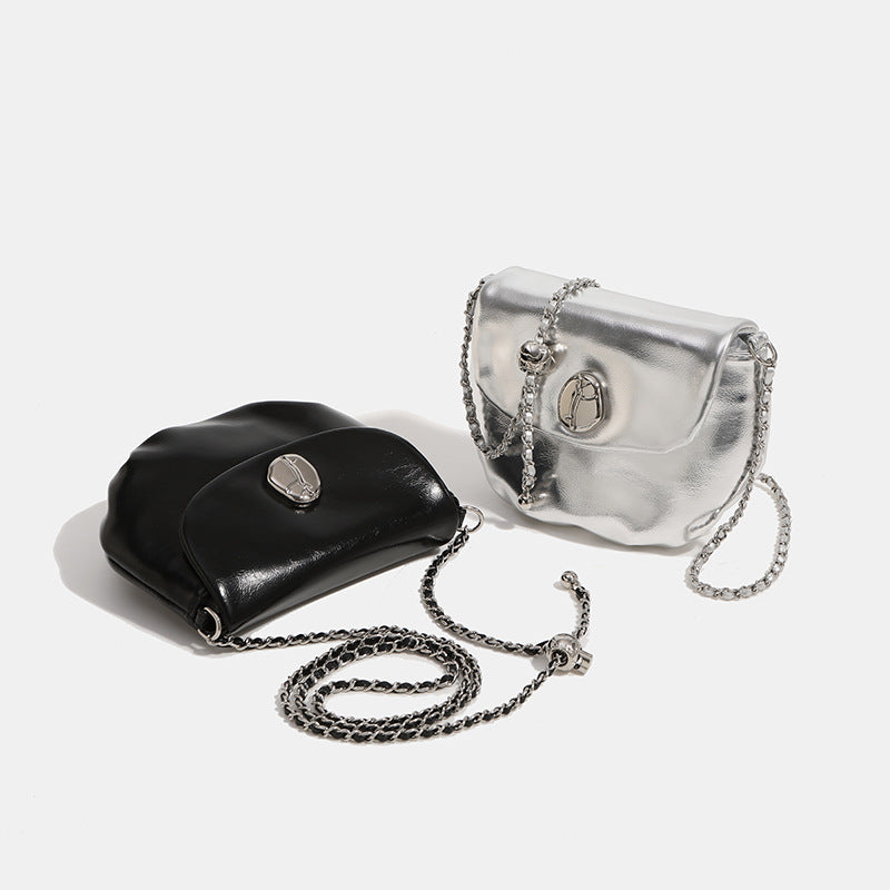 链条包夏天通勤斜挎小包包小众马鞍包包女2023新款潮高级质感单肩