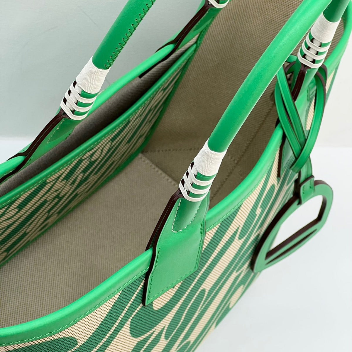 女包高级时尚百搭腋下托特包手工编织牛皮拼帆布撞色手提菜篮子包