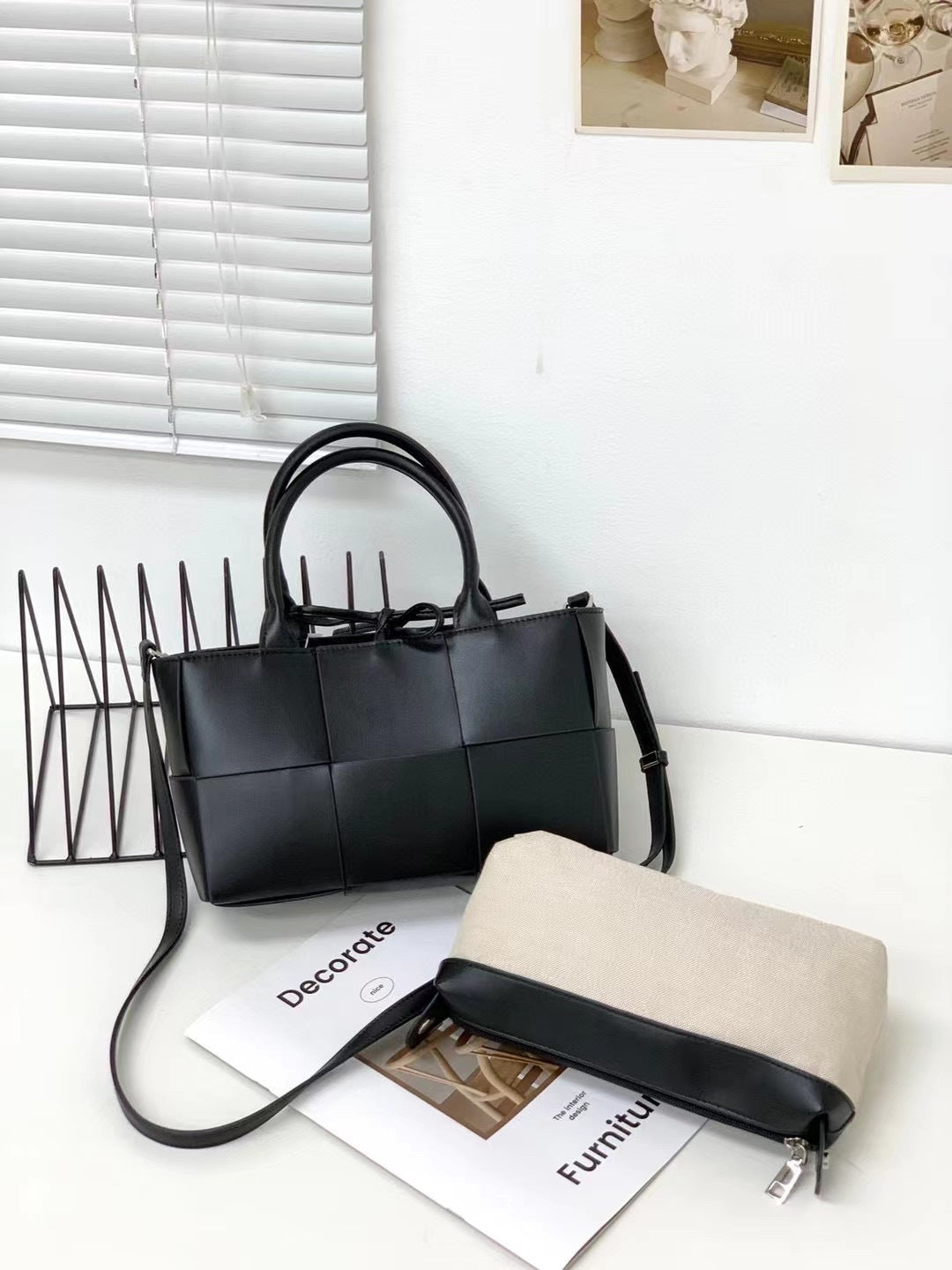 大容量编织手提包包女2023新款高级质感单肩腋下包时尚通勤托特包