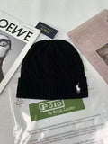 Polo小马标秋冬男女刺绣羊毛针织帽保暖毛线帽冷帽加厚成人帽现货