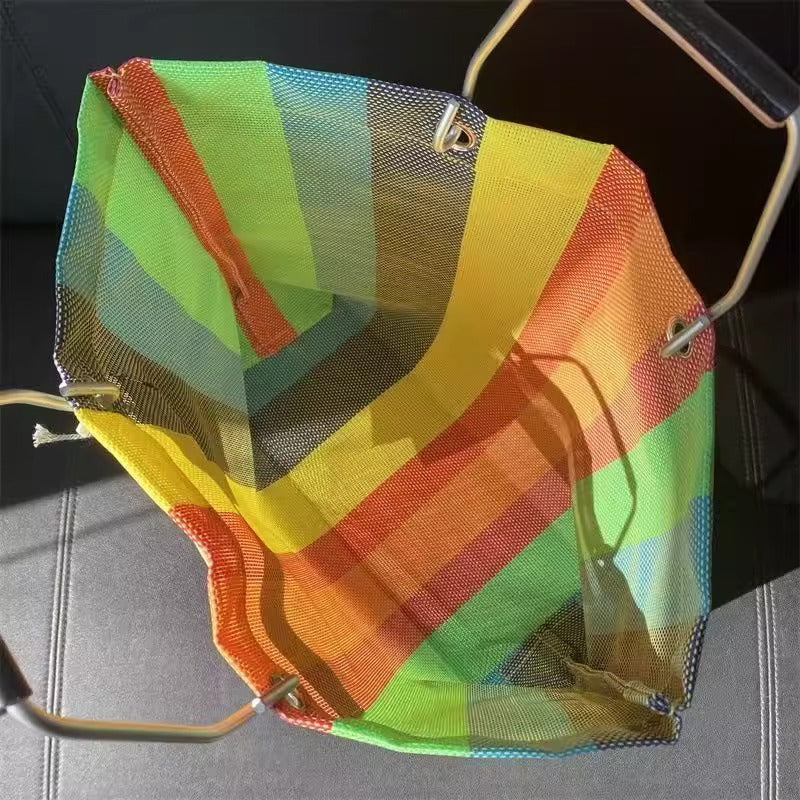 出口日韩MAR编织款铝制手提男女大容量休闲购物袋手提tote 托特包