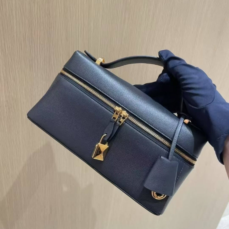 LP19饭盒包女2025新款高级感牛皮手提真皮凯莉包单肩斜挎23化妆包