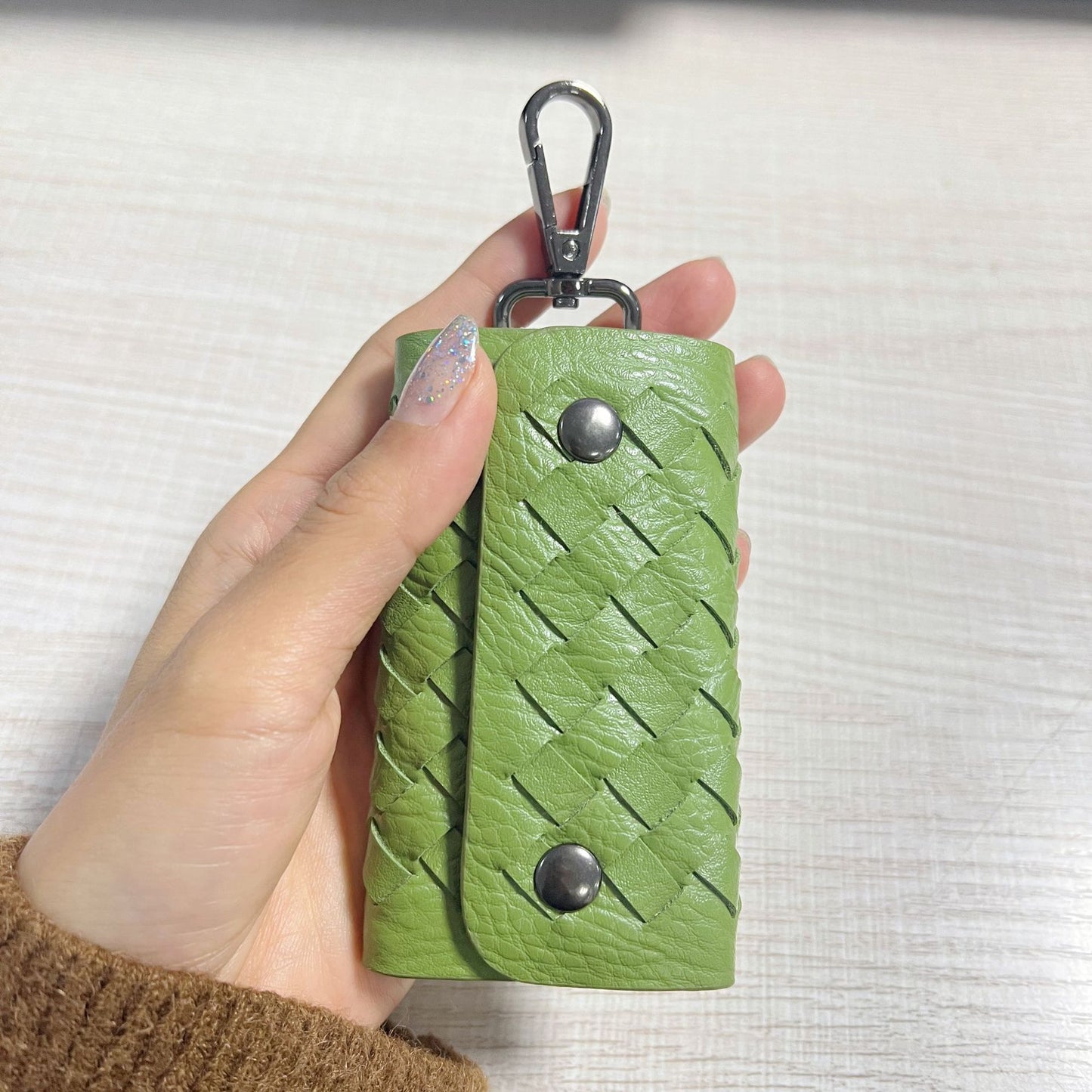 2024新款化妆盒mini收纳口红包高端漆皮带化妆镜小盒子化妆女包包