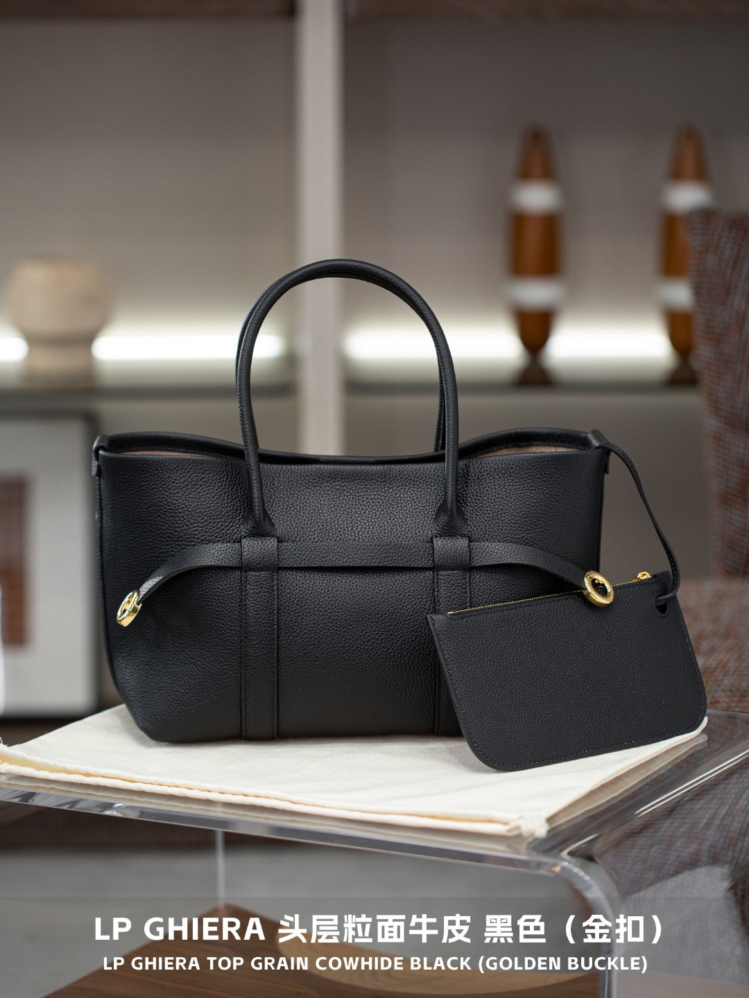 跨境新款小众设计高级感帆布拼牛皮托特包大容量通勤百搭手提包女