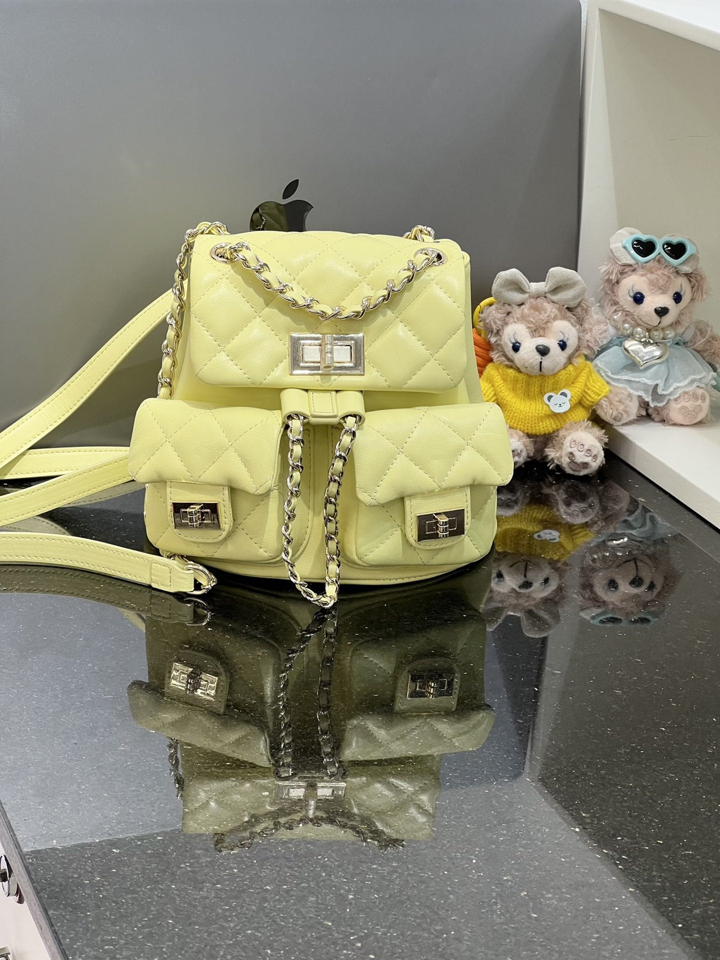 韩版时尚高级感双肩包女2025新款小香风菱格链条包小众双肩背包