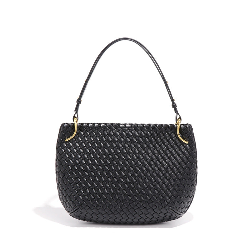 2024秋冬新款个性女包手工编织包大容量潮流单肩包质感时尚腋下包