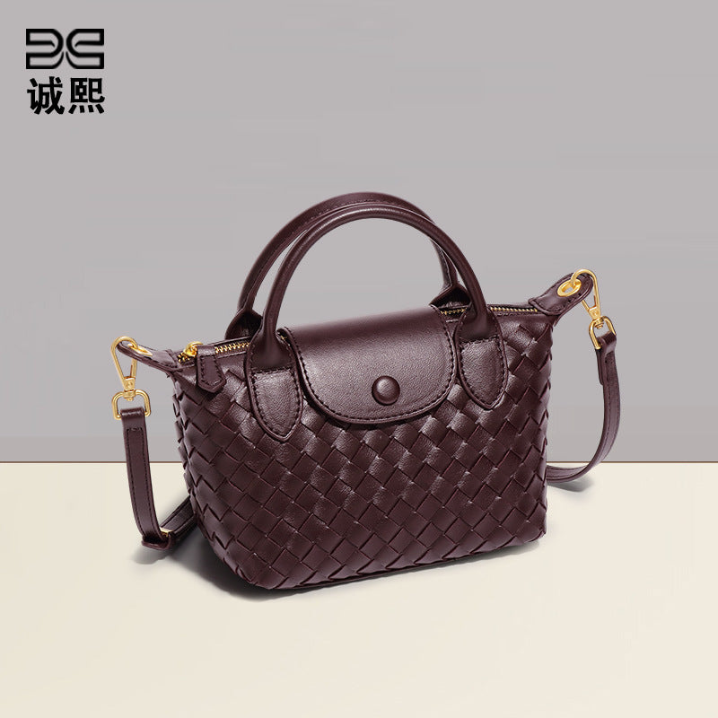 高级感定制时尚编织龙襄饺子包复古潮流手拎单肩包小众设计斜挎包