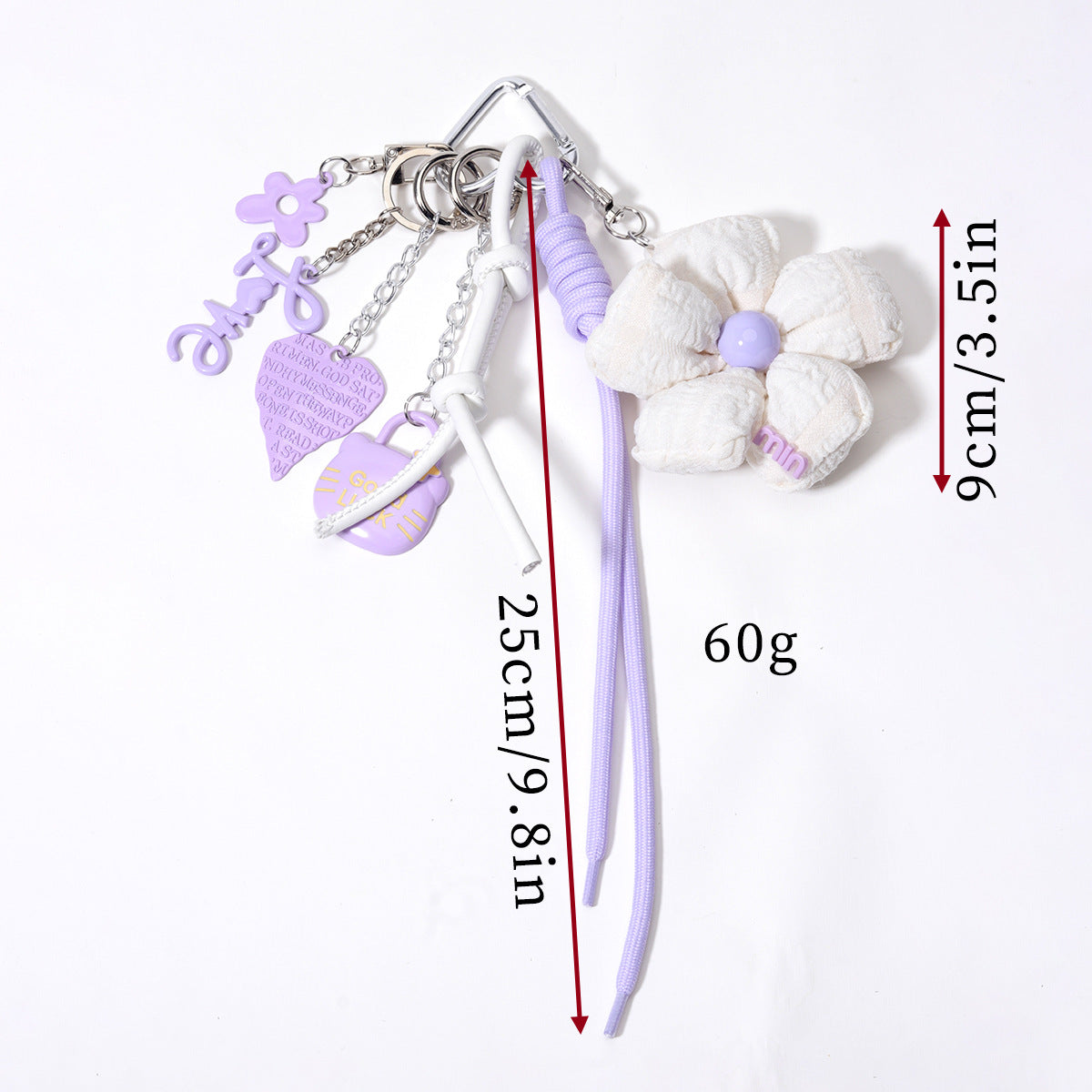 个性大花朵泡泡纱包挂金属花朵LOVE字母包挂钥匙链钥匙扣包挂桃心