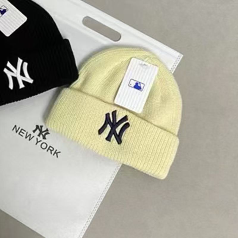 新款潮牌ny针织帽la毛线帽秋冬刺绣字母冷帽保暖男女同款时尚百搭