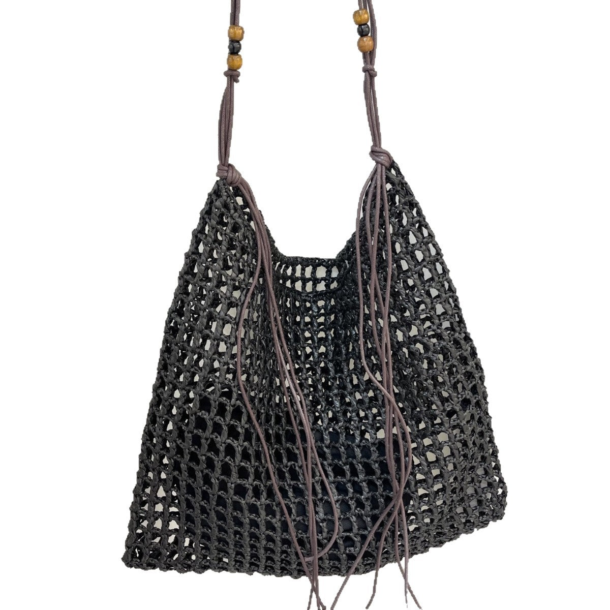 夏天沙滩包拉菲草编织包串珠复古腋下包大容量购物包单肩托特包女