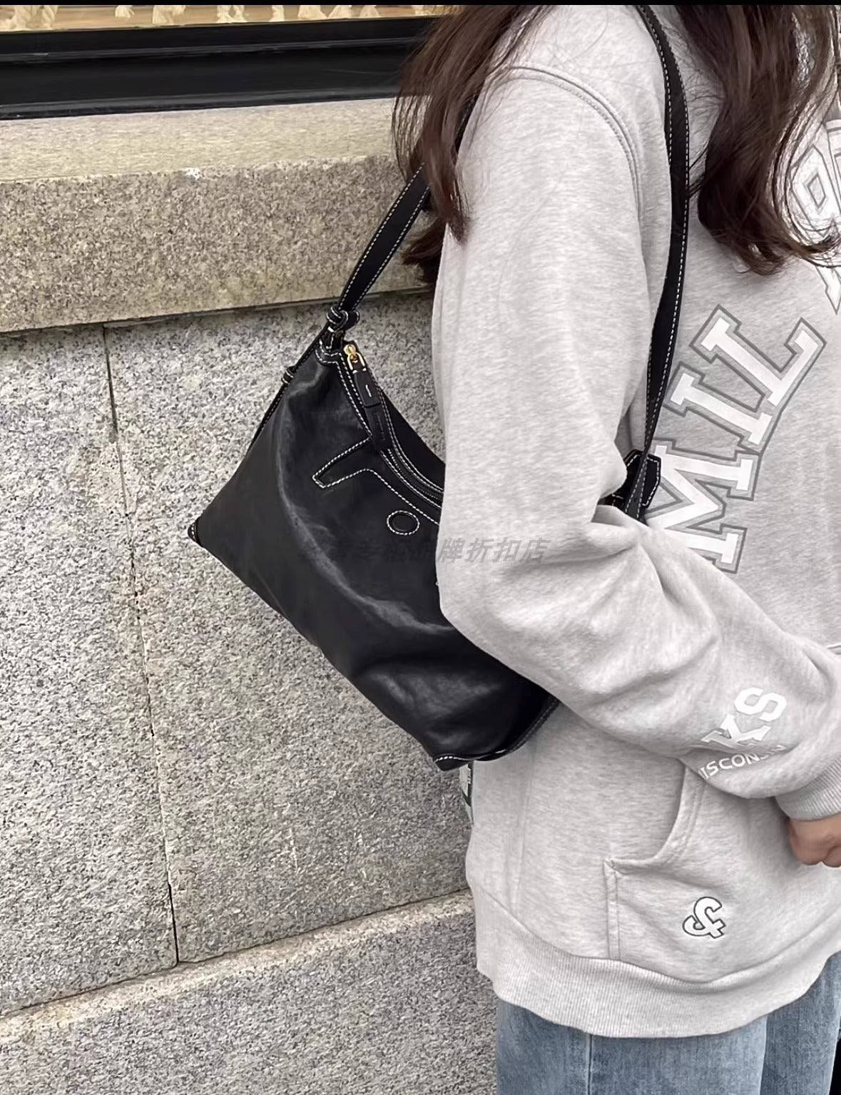 李娜同款牛皮腋下包女2025新款循迹hobo单肩包百搭皮斜挎包大容量