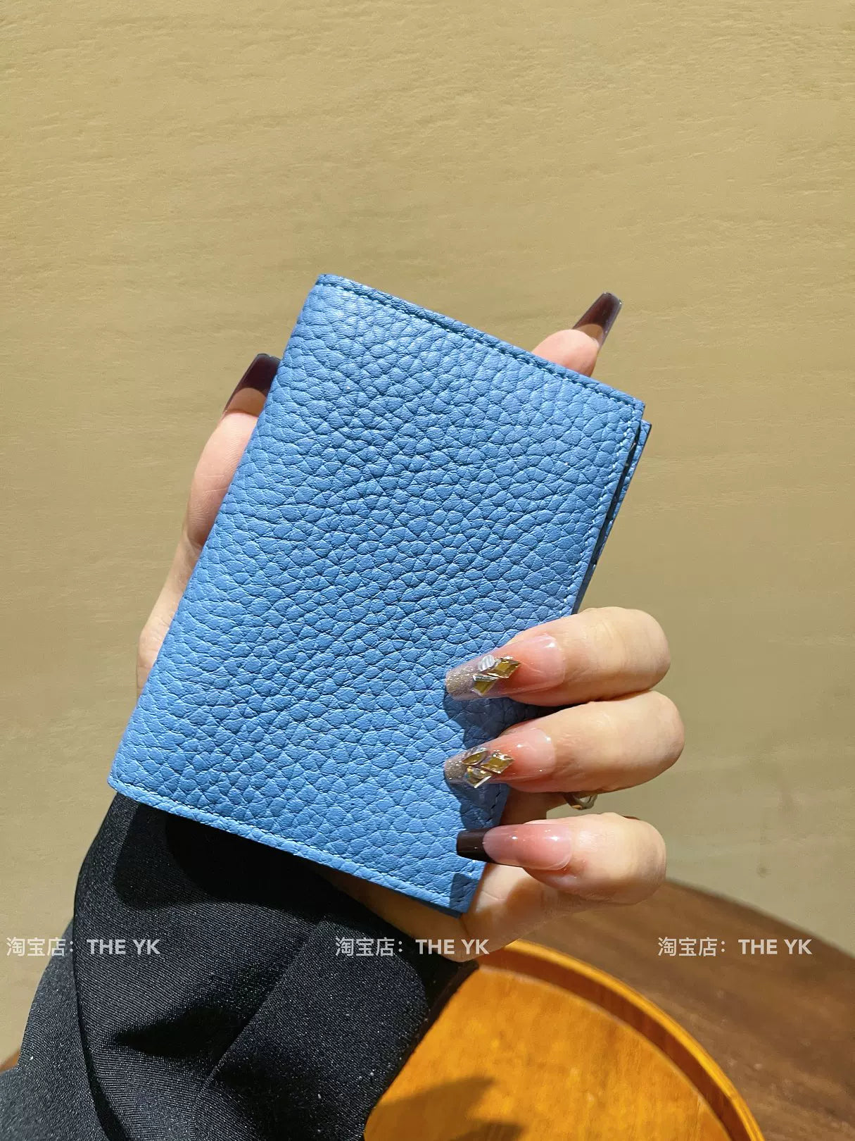 H家真皮卡包女小巧迷你精致卡夹荔枝纹简约超薄卡套两折驾驶证套