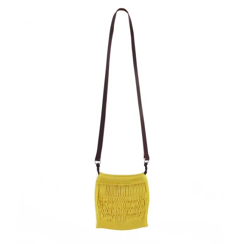 夏日沙滩包小众设计编织网兜镂空购物袋男女同款大容量单肩斜跨包