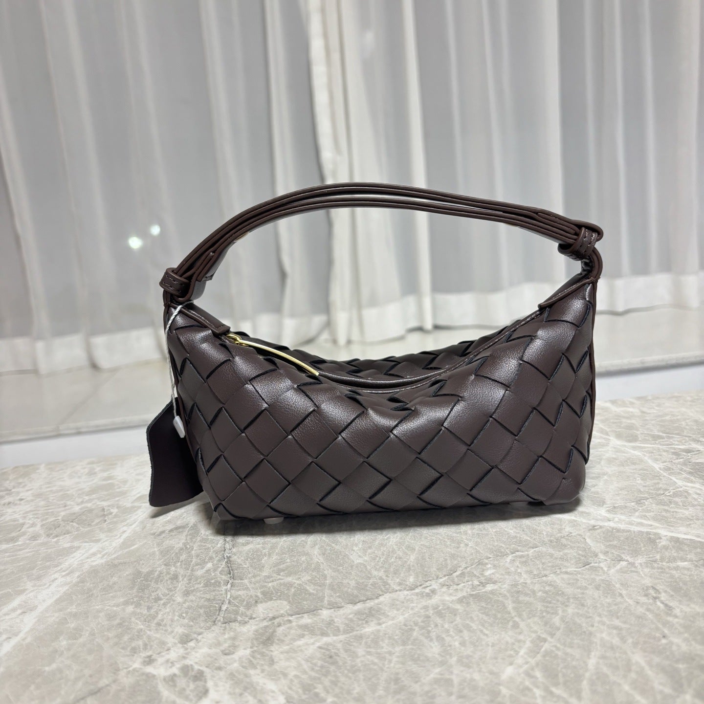 2025春季新款编织真皮手拎饭盒包小众设计简约跨境单肩斜挎女包包