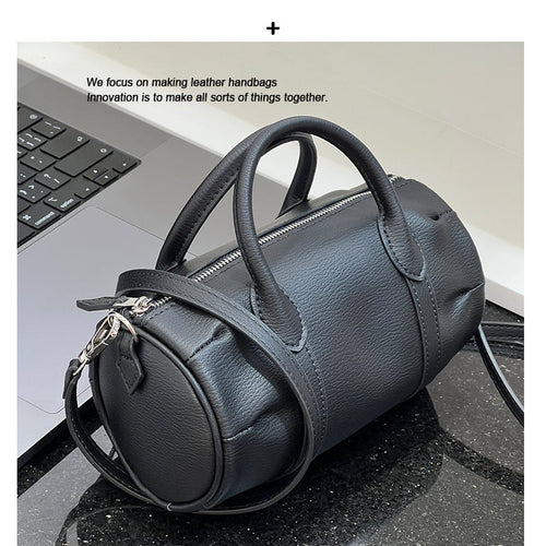 2024新款头层牛皮枕头包时尚手拎包百搭高级感单肩斜挎包包女