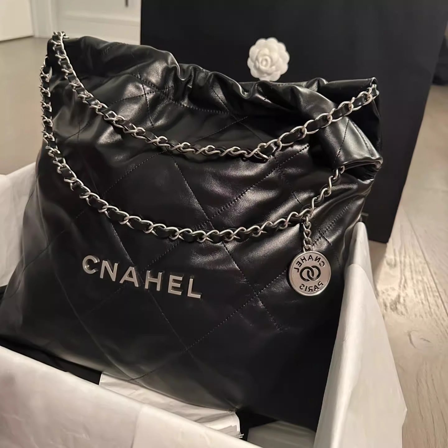 小香风菱格链条包包女2024新款春mini垃圾袋包通勤斜挎迷你托特包