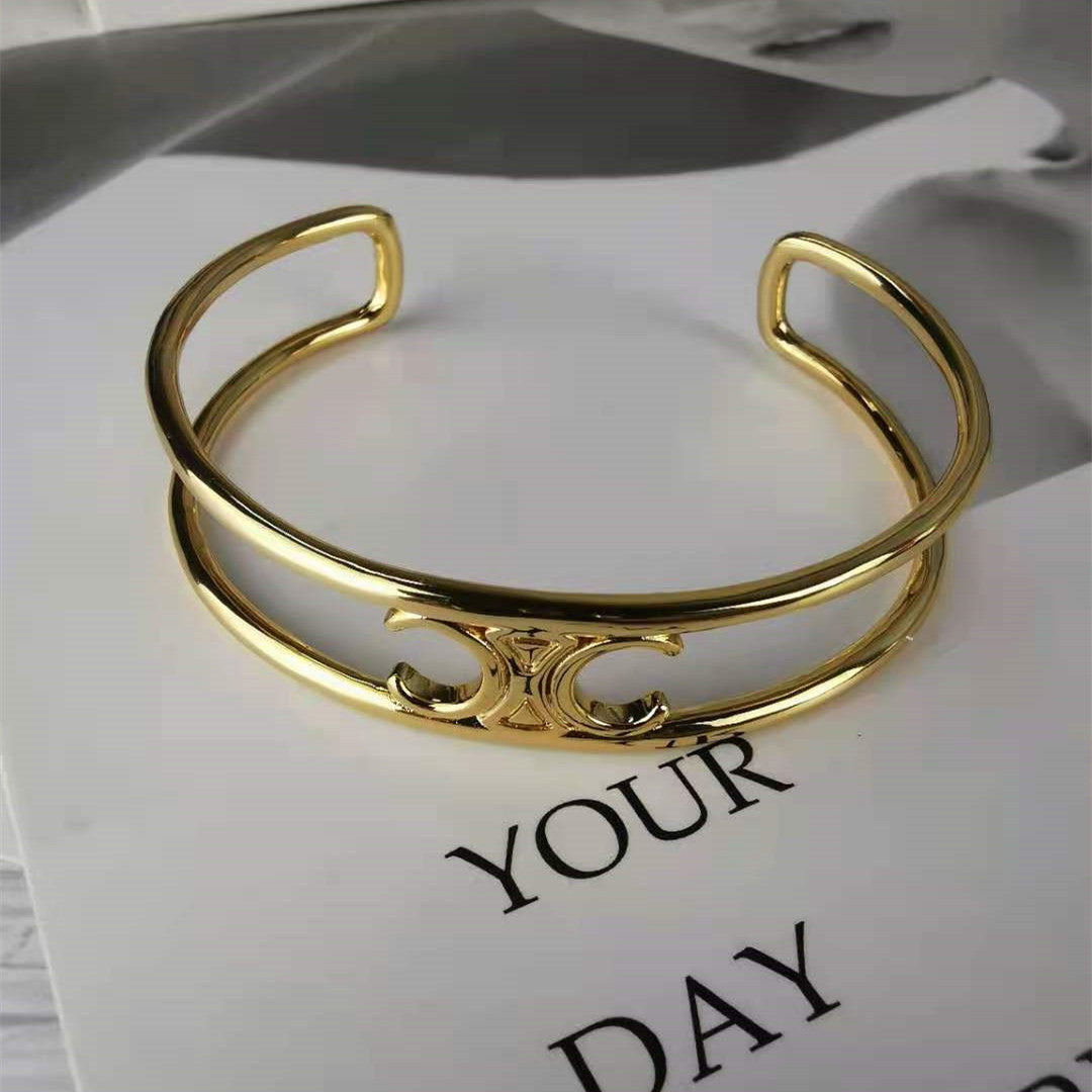 赛家复古凯旋门celi风手镯戒指法式高级感气质简约可调节手环女