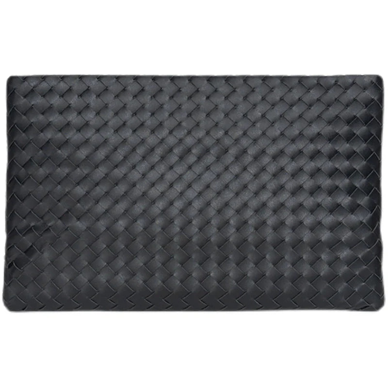 X&BV手包男真皮男士手拿包大容量商务休闲编织手抓包夹包信封包男